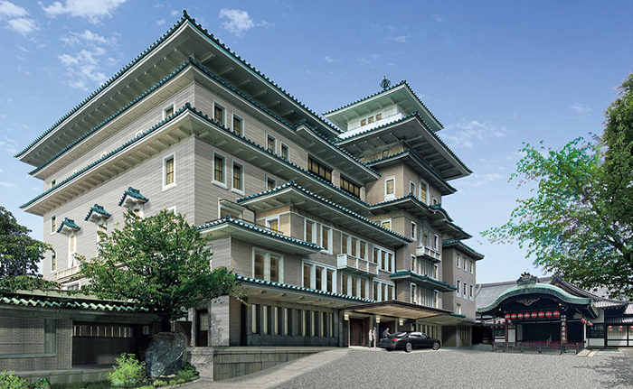祇園にある弥栄会館は、京都市の歴史的風致形成建造物でもある。その文化的な遺産を後世に伝えるため、「古いものが、新しい」をコンセプトに、日本古来の自然素材や工法を用いたデザインで評価が高い、株式会社新素材研究所の榊田倫之氏が内装を手がける
