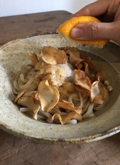 大根おろしと菊芋チップスのぶっかけうどん, ひとりまかない飯5