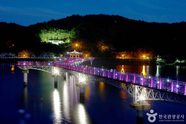 韓国 旅 安東(アンドン )【月映橋の夜景】